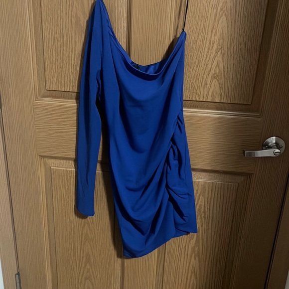 ROYAL BLUE Windsor Totally Chic One-Shoulder Mini Dress - Picture 3 of 6